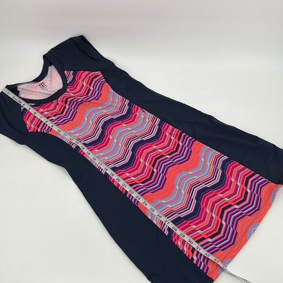 Title Nine Women’s Gidget 2.0 Navy Multi Stripes Short Sleeve Knit Dress Size S - Picture 12 of 12